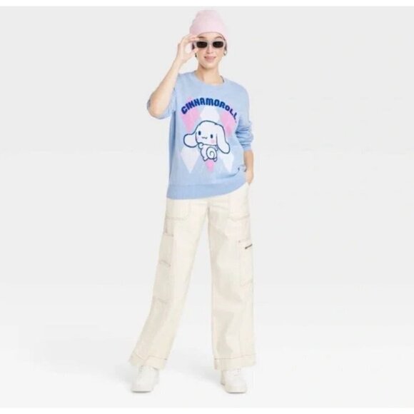 Target Women's Sanrio Cinnamoroll Graphic Sweater Light Blue Size Medium  SB - Picture 3 of 9